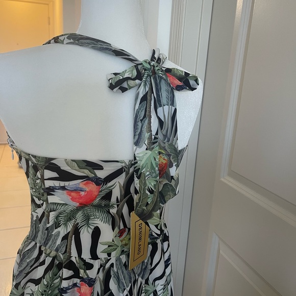 Tropical zebra long dress halter - Picture 4 of 7